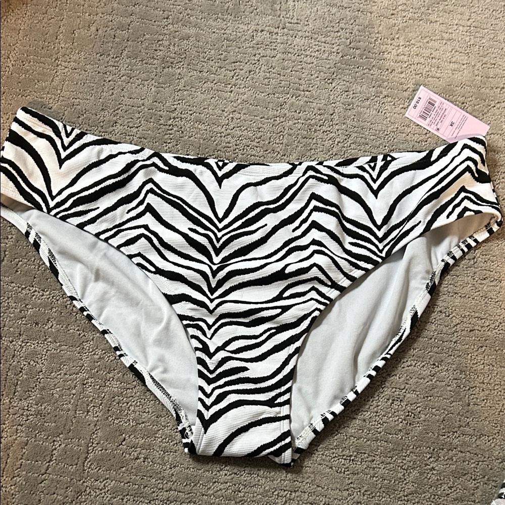 Wild Fable Zebra‎ Print Bikini Bottoms - Black and White